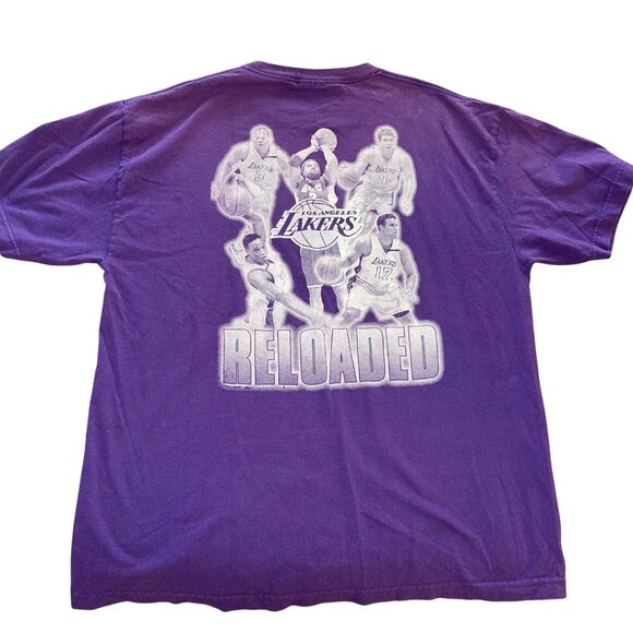 Los Angeles Lakers Mens Tee Shirt Size XL Purple Y2k Crew Neck Casual - Picture 2 of 11